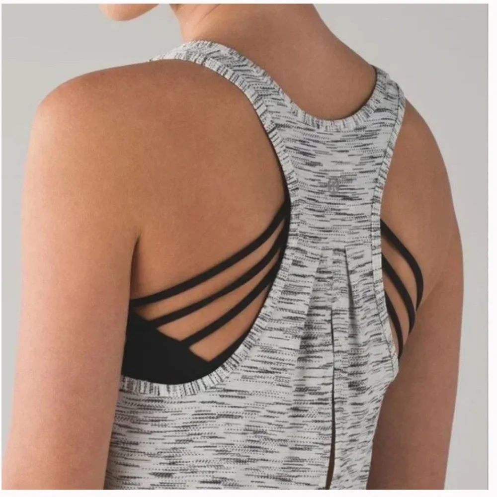 LULULEMON Salute The Sun Singlet II Tiger Space Dye Black White Size 4